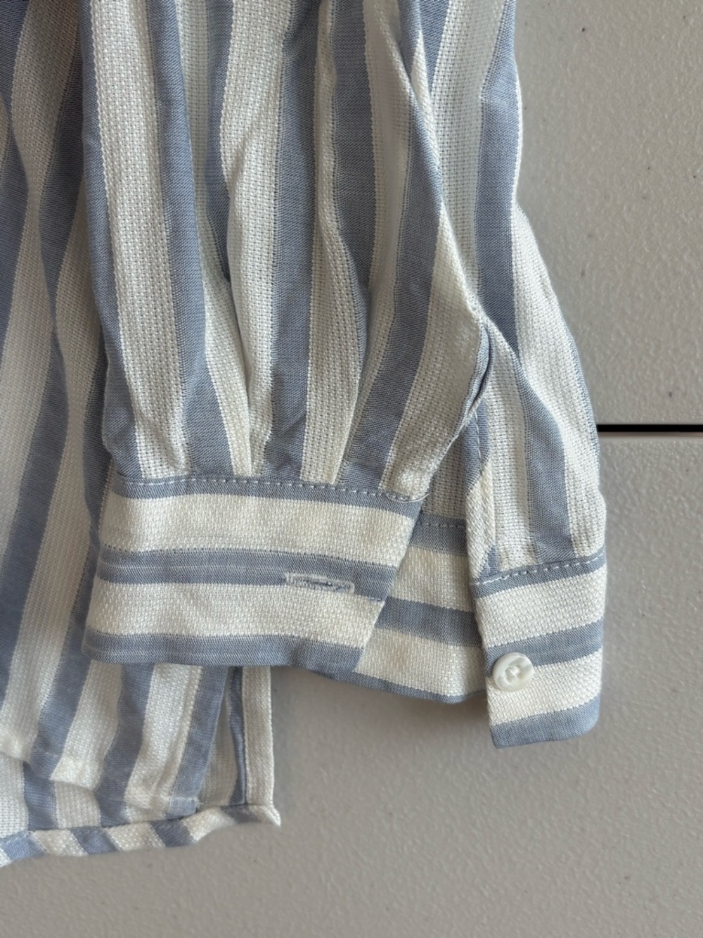 Cato Light Blue & White Striped Button-Up Shirt In size Large - Picture 7 of 10
